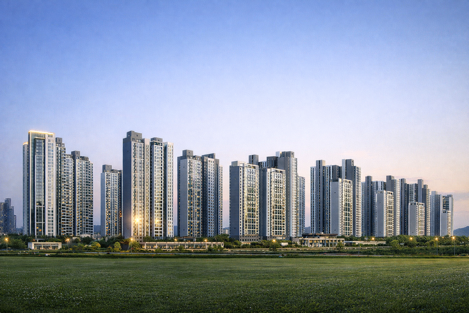 파주 운정신도시 대단지 조감도 및 외관 설계 이미지